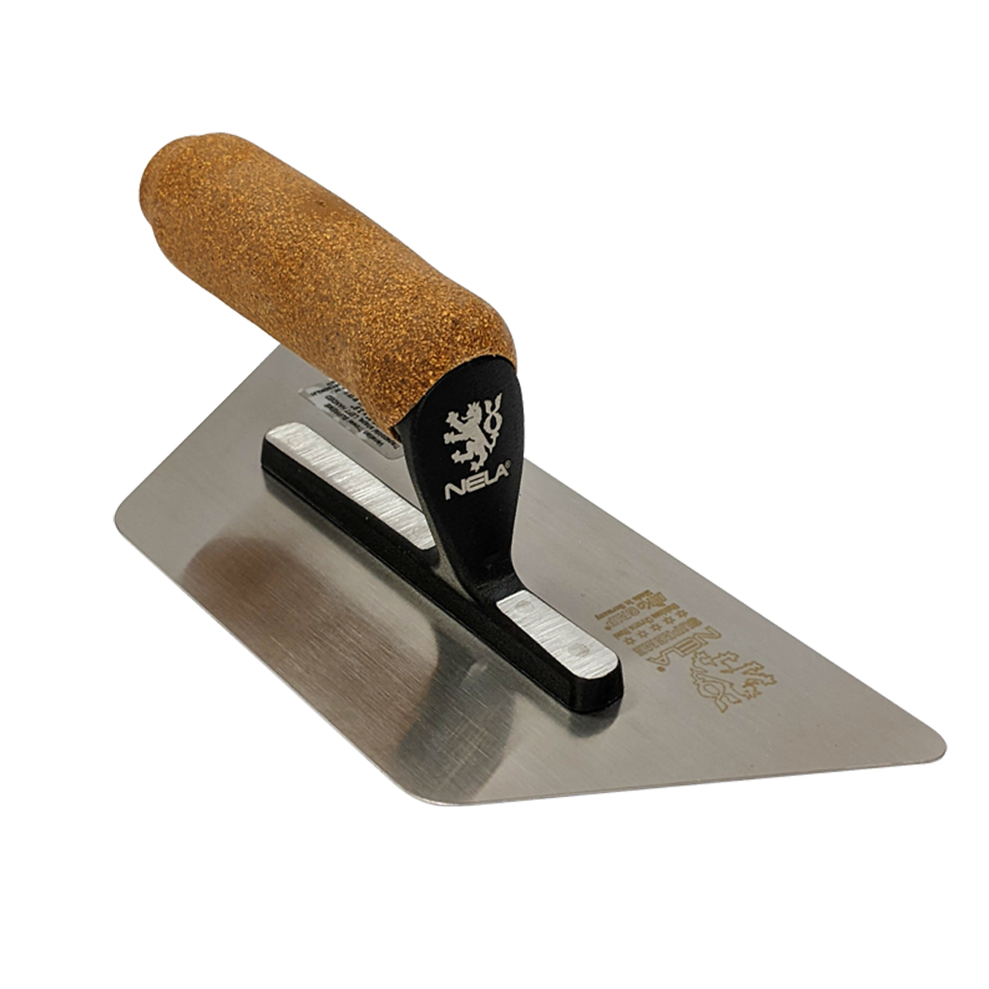 Nelaflex II Supreme Flex Trapezoid Venetian Trowel — 9.4in. x 5.3in. x 3.9in., Cork Handle, Left-Handed, Model# NELVT9H